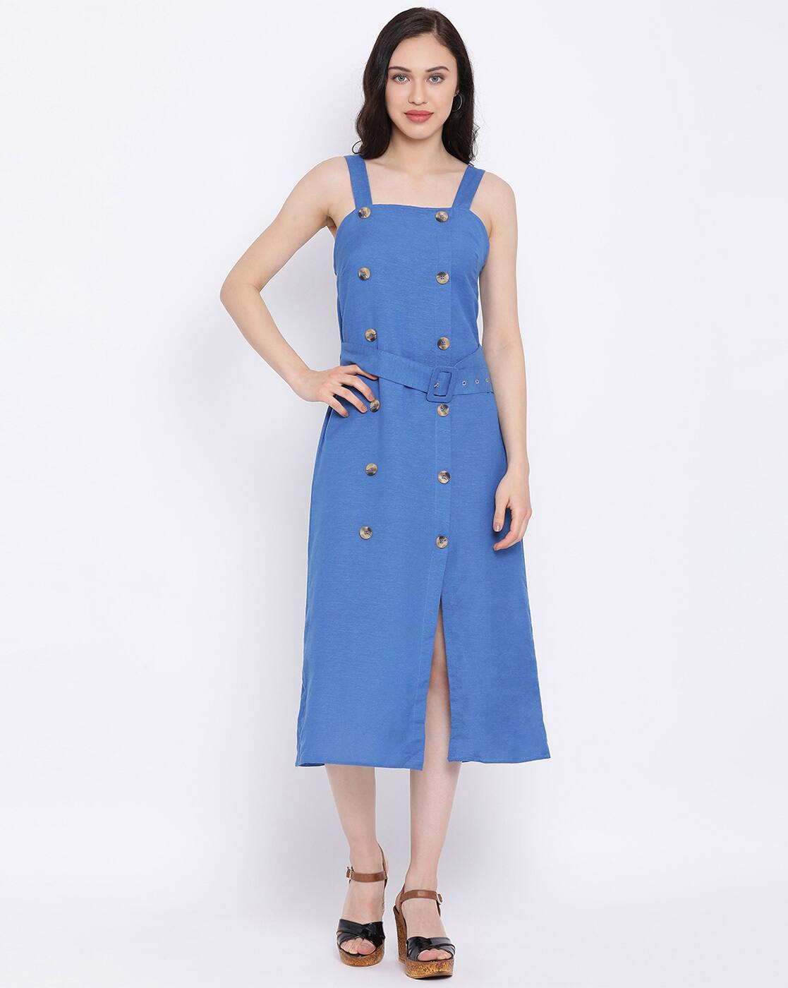 strappy patch pocket dress