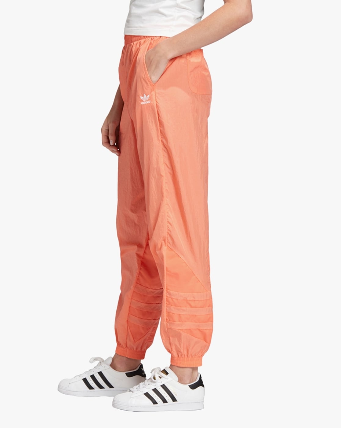 Orange store adidas joggers