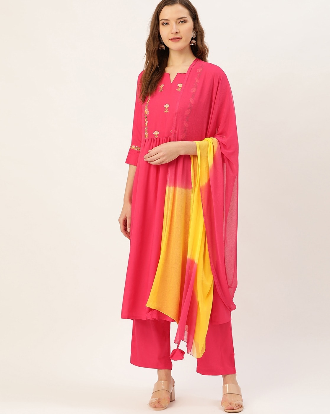 Buy Orange Kurta Suit Sets for Women by ANOKHERANG Online | Ajio.com