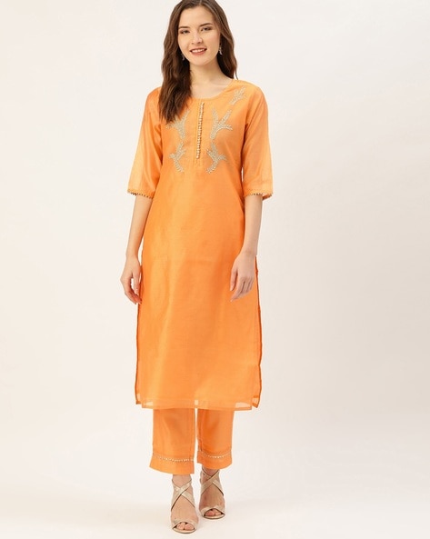 Buy Orange Fusion Wear Sets for Women by Jaipur Kurti Online