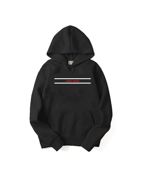 Chest stripe clearance logo hooded sweatshirt