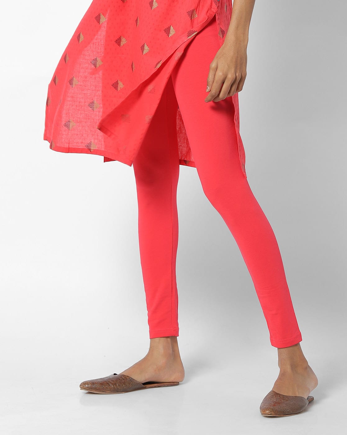 Coral Leggings for Women by Go Colors 