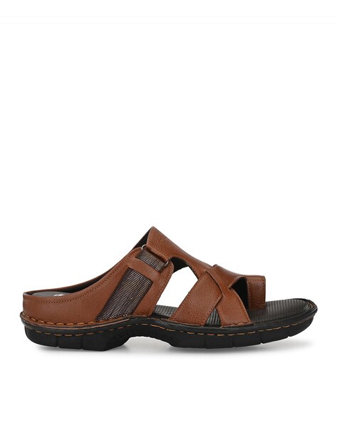 Hitz Men's Tan Leather Comfort Sandals with Velcro Closure – Hitz Shoes  Online