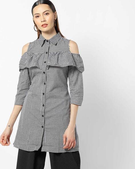 Cold shoulder shirt dress best sale