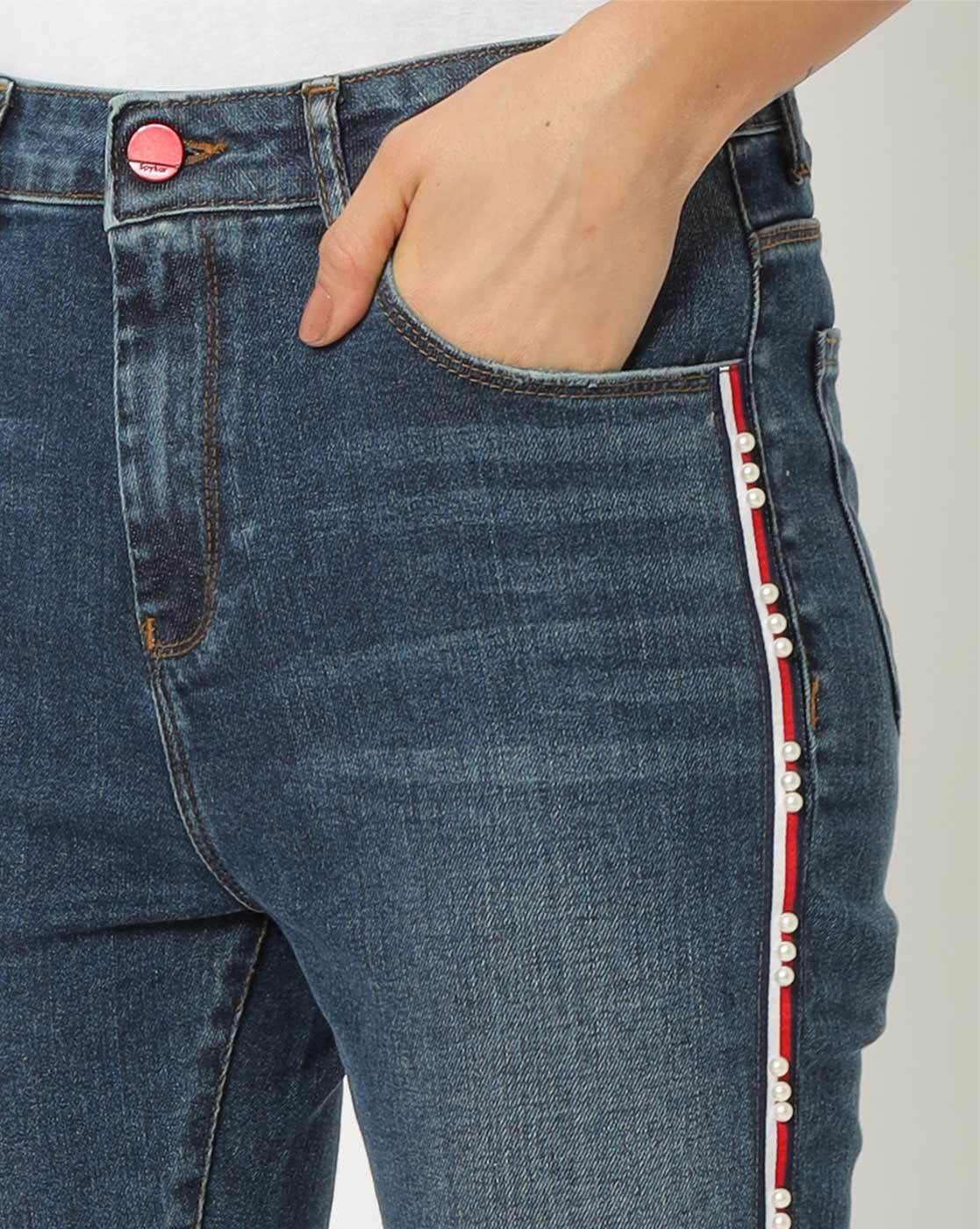 jeans with line down the side