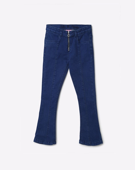 Slim fit: bootcut jeans - royal blue