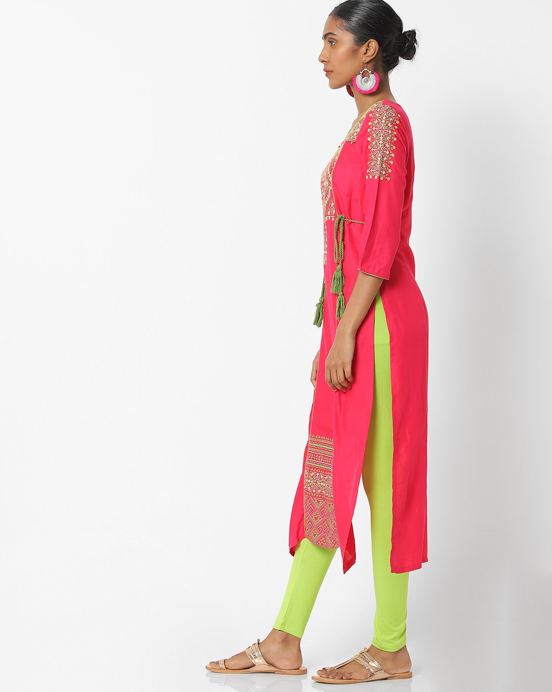 Buy Aarika Kids Red Cotton Self Pattern Kurti & Leggings for Girls Clothing  Online @ Tata CLiQ