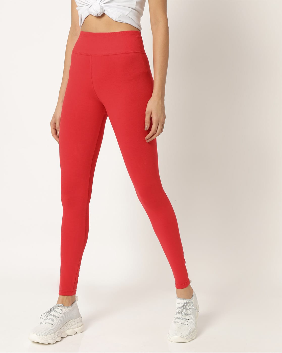 Buy Red Leggings for Women by Adorna 