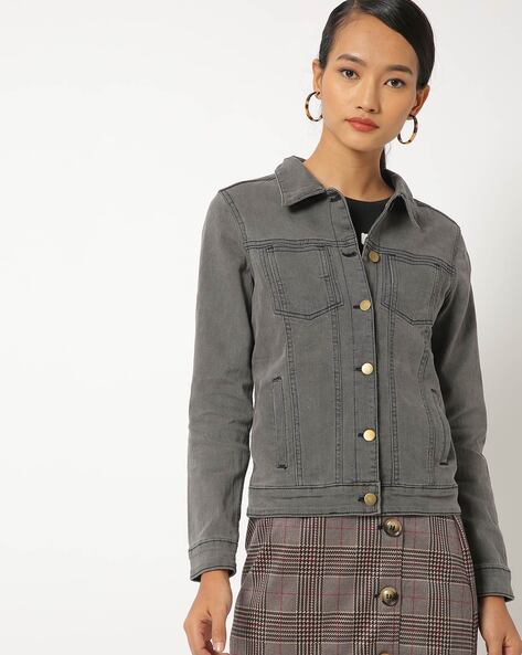 ladies grey military jacket