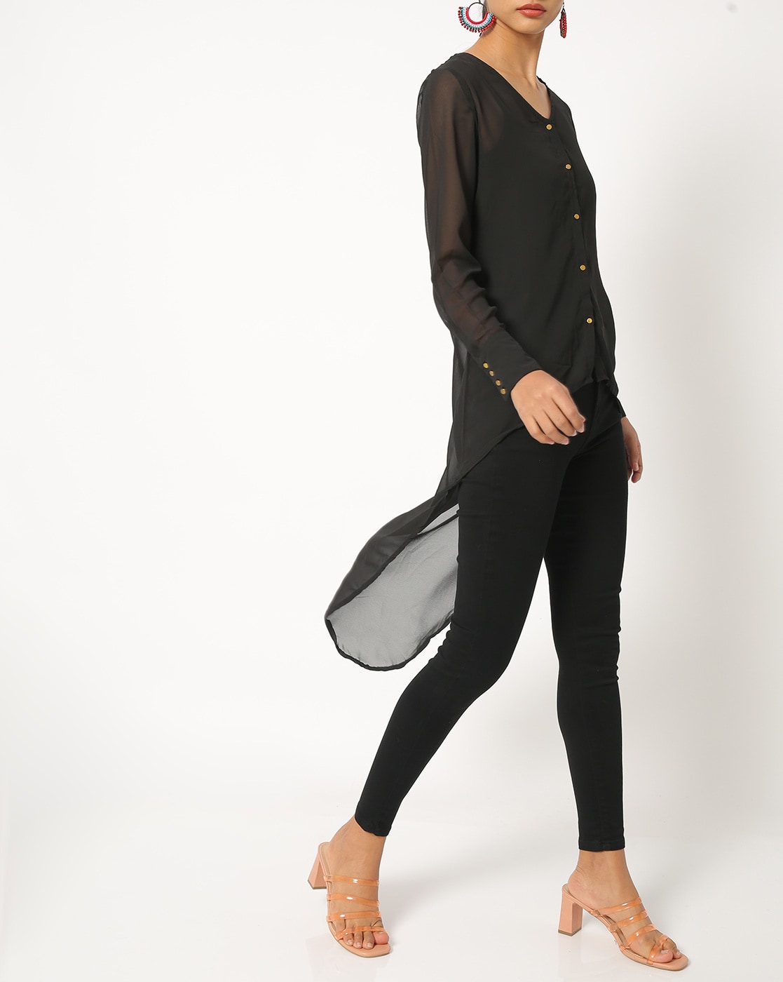 high low sheer top