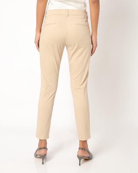 skinny fit high rise khakis