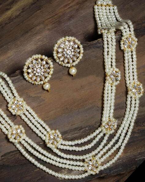 Buy Gold-Toned & White FashionJewellerySets for Women by ZAVERI PEARLS  Online | Ajio.com