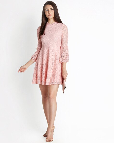 Honey By Pantaloons Women Fit and Flare Pink Dress - Buy Honey By Pantaloons  Women Fit and Flare Pink Dress Online at Best Prices in India