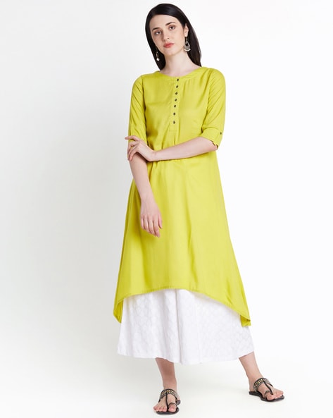 Buy Lime Green Kurtas for Women by Rangmanch by Pantaloons Online