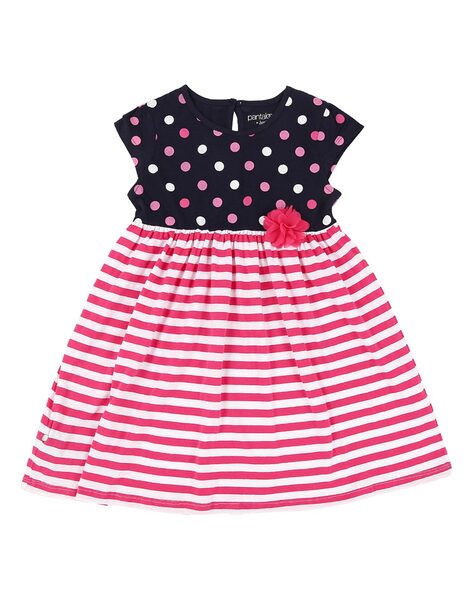 Buy Poppers by Pantaloons Kids Blue & White Printed Dress for Girls  Clothing Online @ Tata CLiQ
