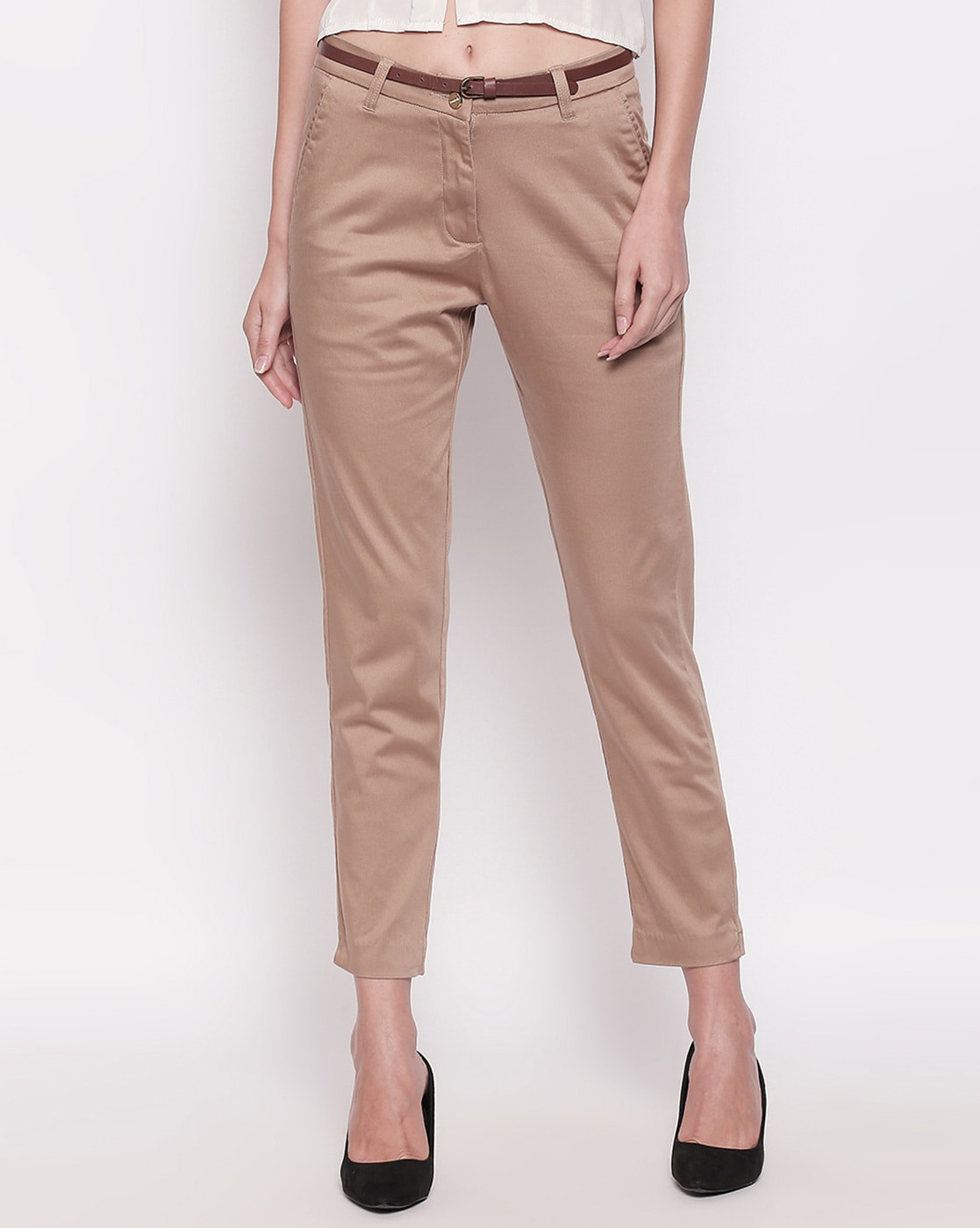 Buy Annabelle by Pantaloons Green High Rise Trousers for Women Online @  Tata CLiQ