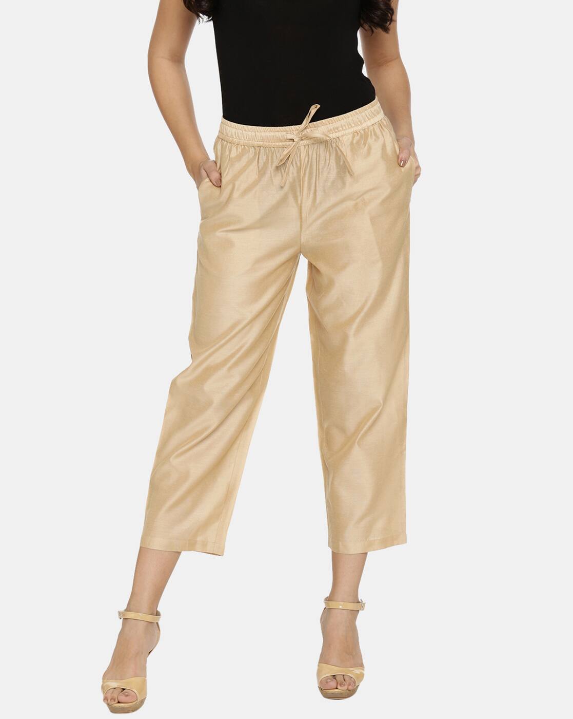 Buy GOLD Pants for Women by Rangmanch 