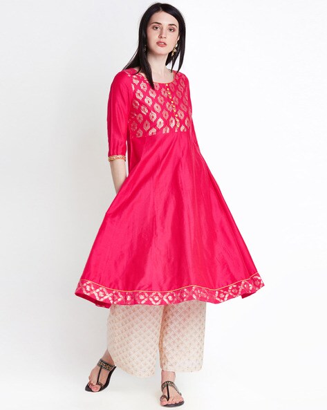 Buy Pink Kurtas for Women by Rangmanch by Pantaloons Online