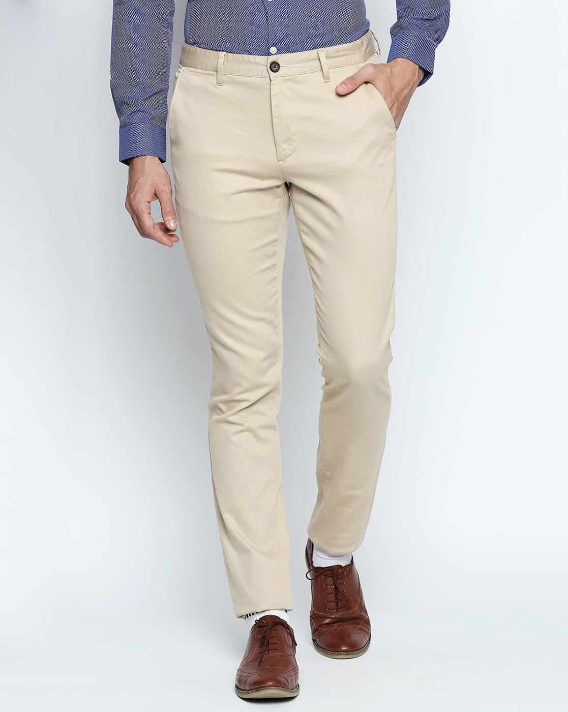 Buy People by Pantaloons Olive Cotton Regular Fit Trousers for Mens Online   Tata CLiQ