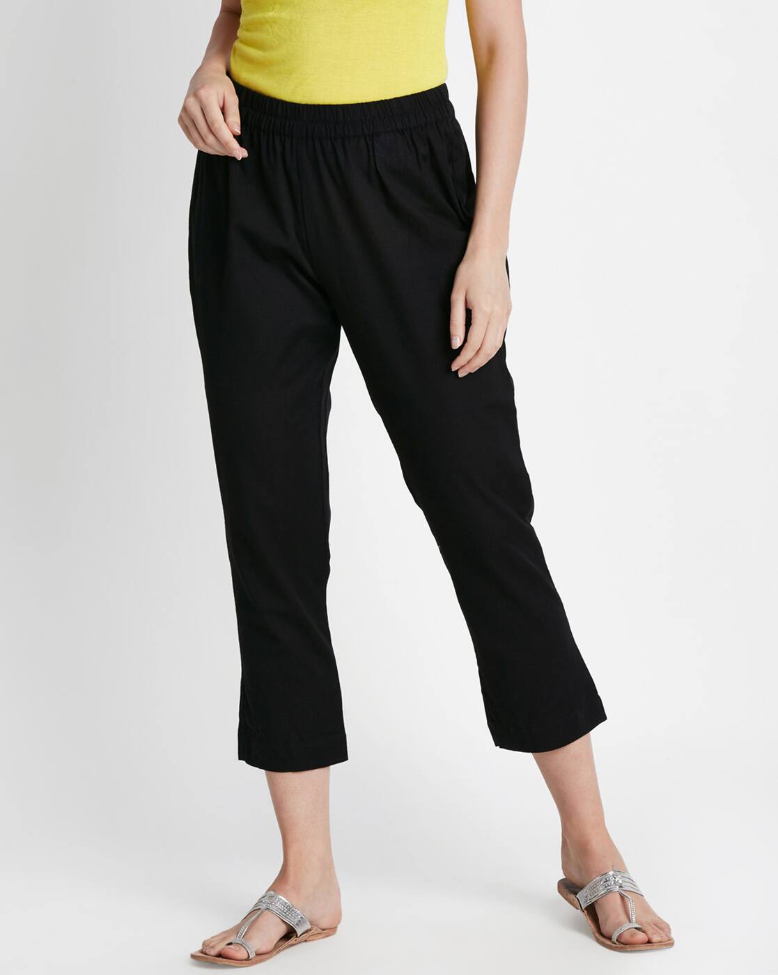 Buy BLACK Pants for Women by Rangmanch 