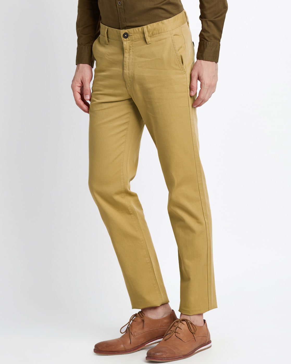 Buy Spiritus By Pantaloons Men Brown Slim Fit Solid Regular Trousers -  Trousers for Men 8414373 | Myntra