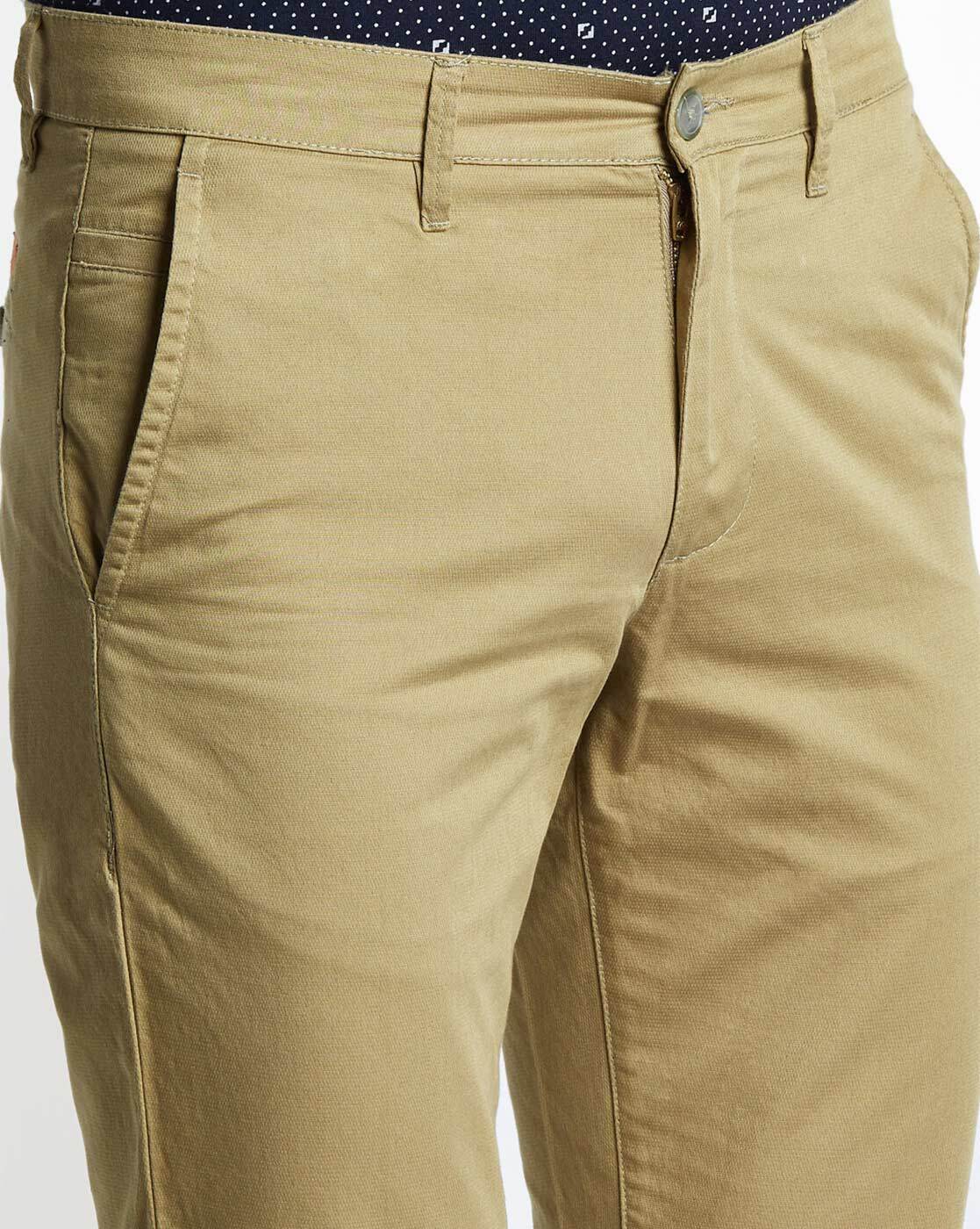 Buy Spiritus by Pantaloons Men's Straight Fit Casual Trousers  (110044222_Indigo Khaki_32W x 32L) at Amazon.in