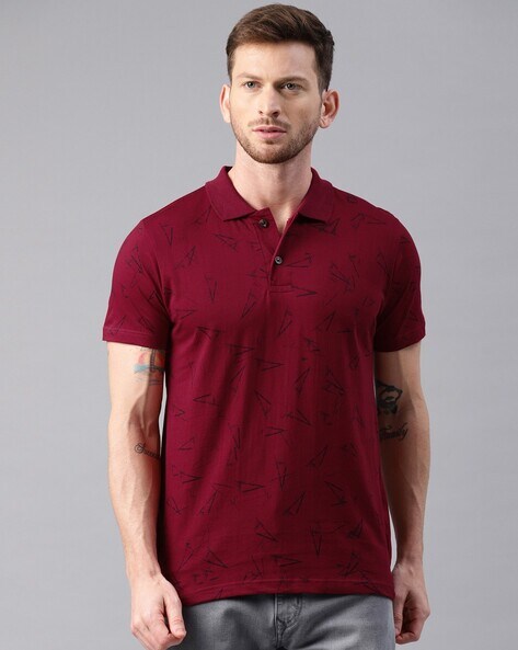Block Print Regular Fit Polo T-shirt