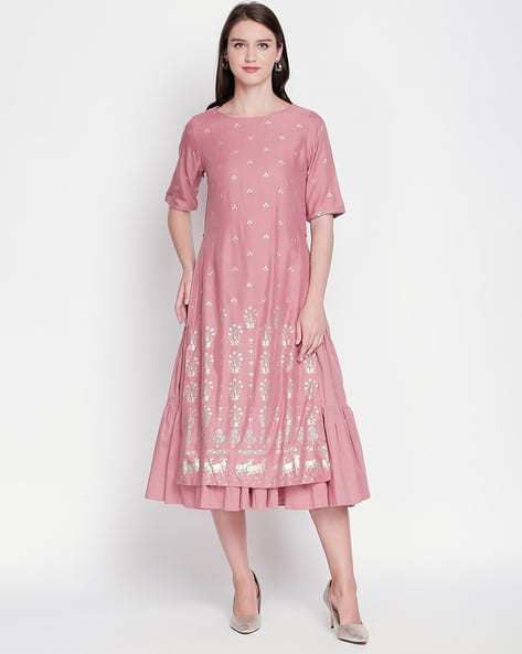 Floral Print Tiered Dress - Main Image