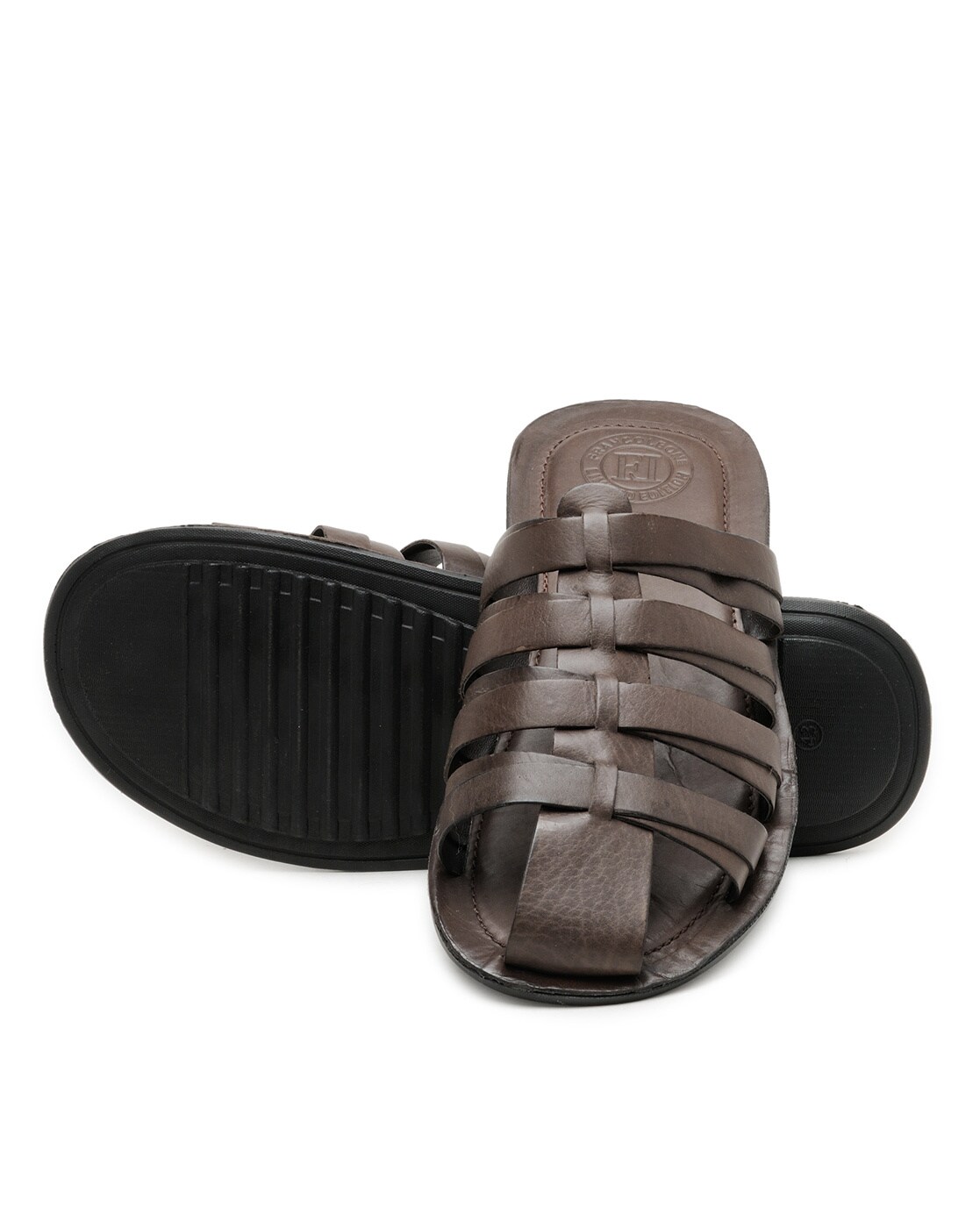 Buy Franco Leone Men Brown Comfort Leather Sandals - Sandals for Men  8555889 | Myntra - Price History