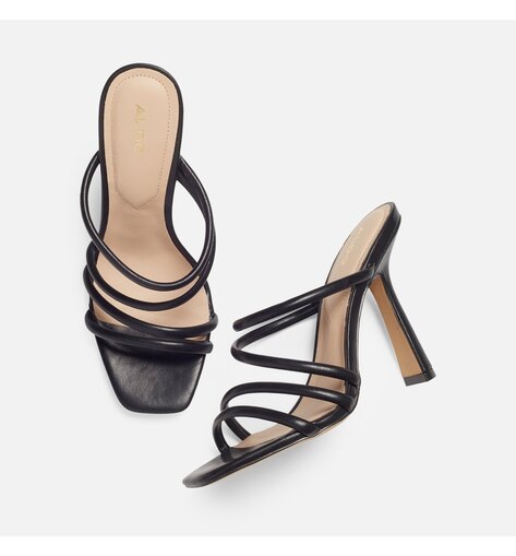 aldo black strappy heels