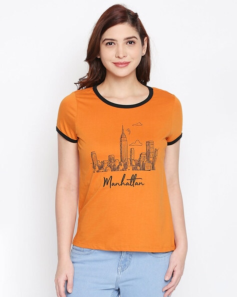 Buy Mustard Yellow Tshirts for Women by HONEY by Pantaloons Online Ajio