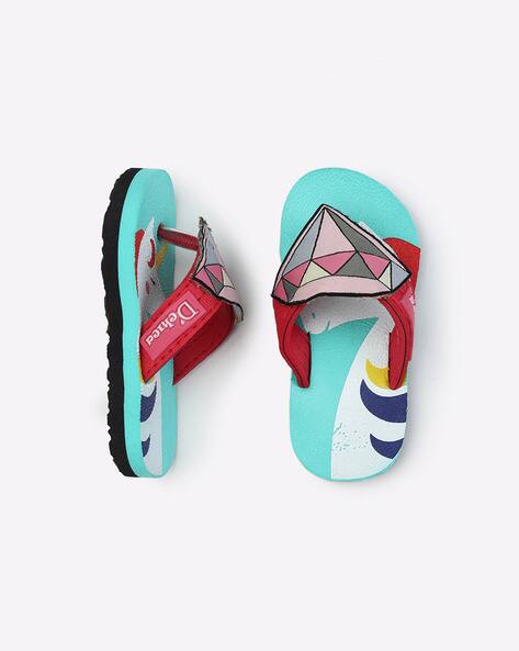girls blue flip flops