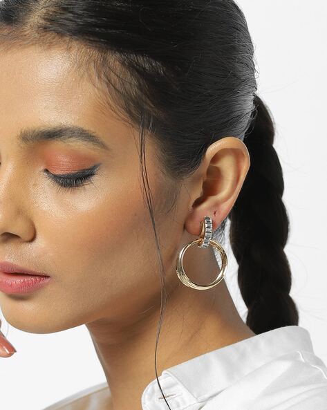 Accessorize London Golden Beaded Chandbali Earrings For Women, One Size :  Amazon.in: Fashion