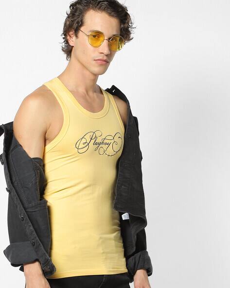 Buy Lemon Yellow Vests for Men by Playboy Online