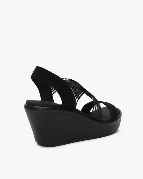 Skechers best sale wedges black