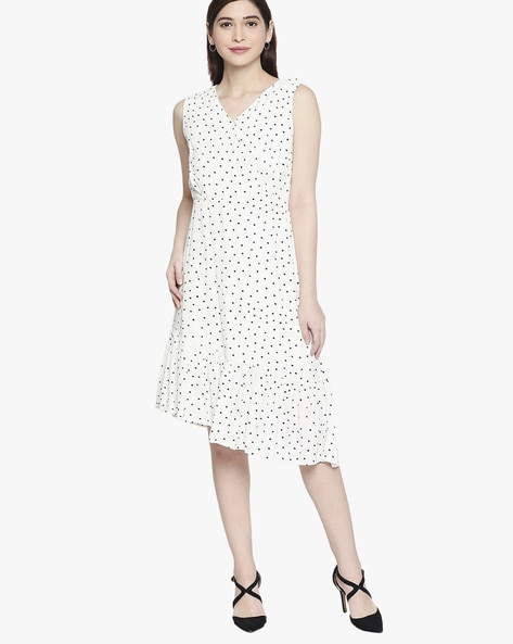 Lee Cooper Dot-Print Asymmetric A-line Dress