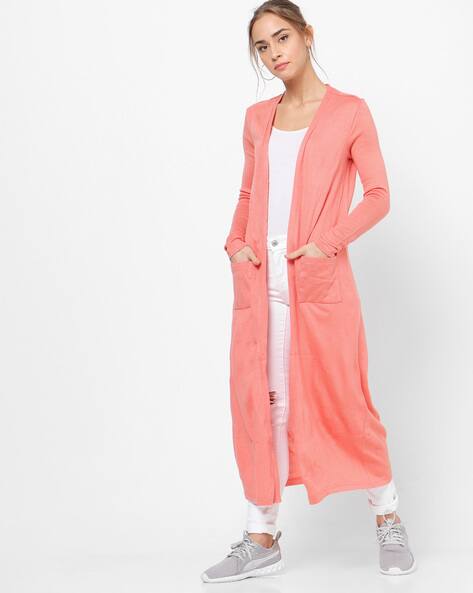 FABALLEY Open-Front Shrug with Insert Pockets