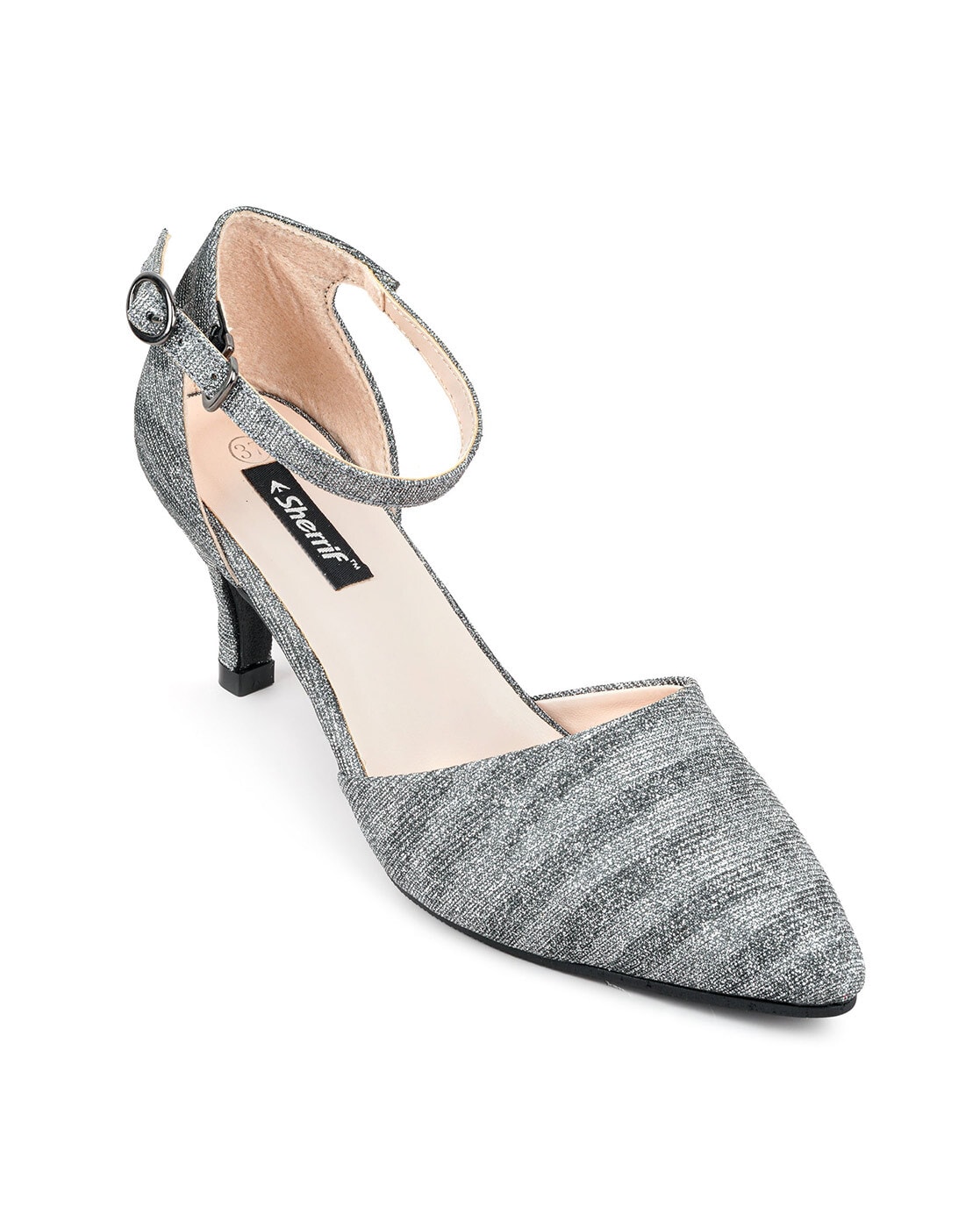 grey kitten heels