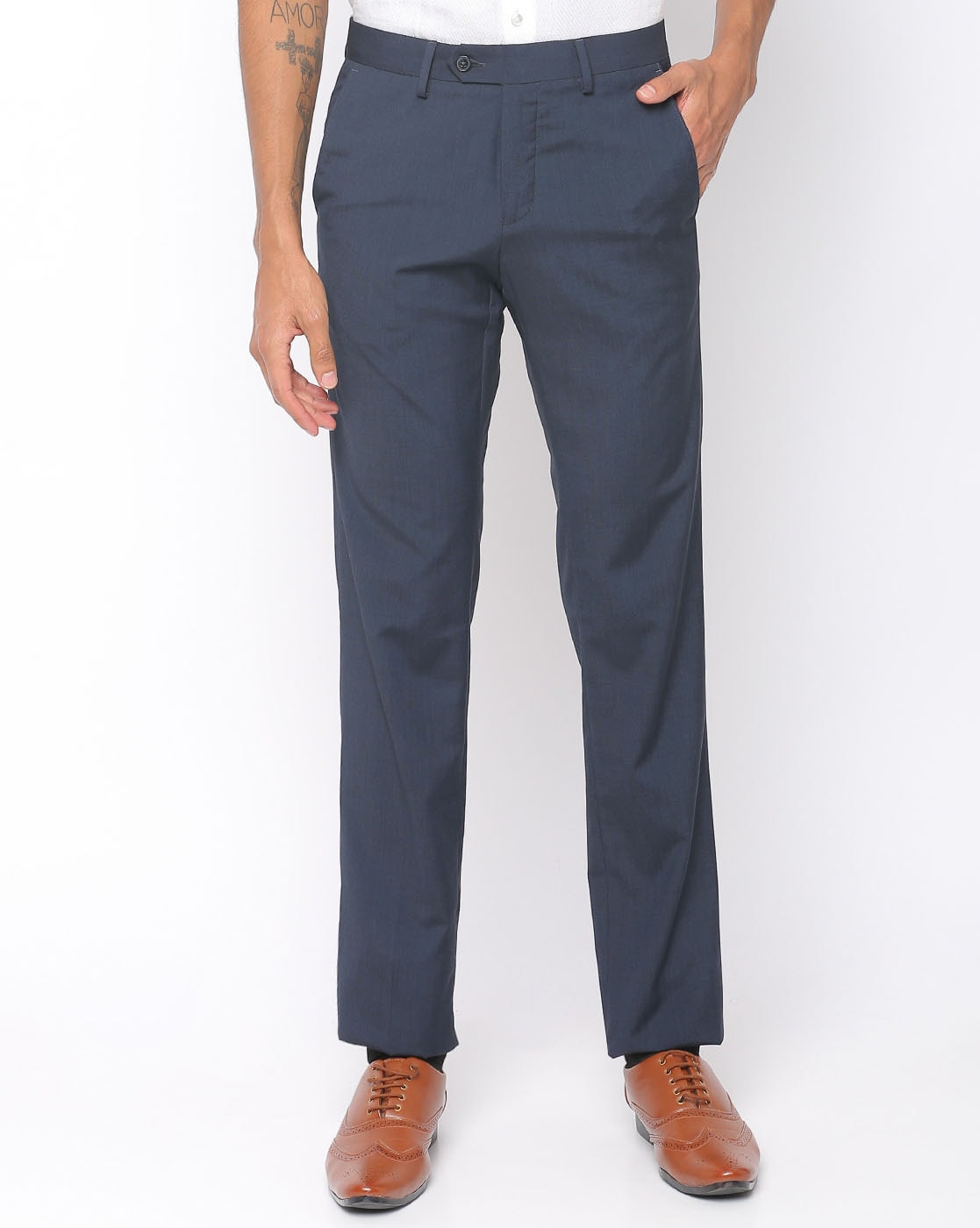 Buy Only Vimal Mens Slim Fit Formal Trousers ATRFFBSDMPV0051940Solid   Brown40 at Amazonin