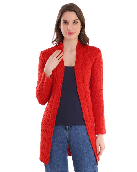 red shrug cardigan