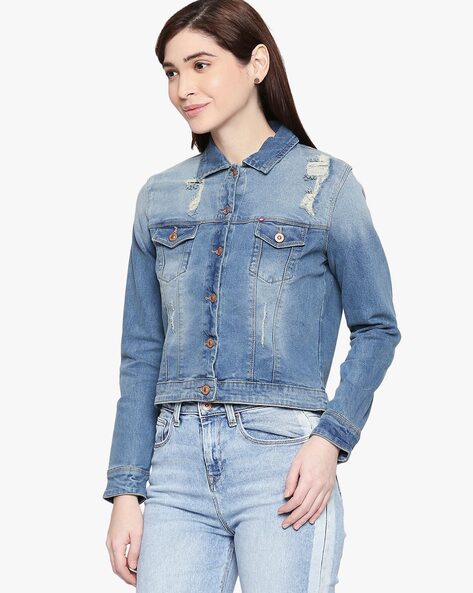 Buy LEE COOPER Womens Collared Rinse Wash Denim Shirt | Shoppers Stop