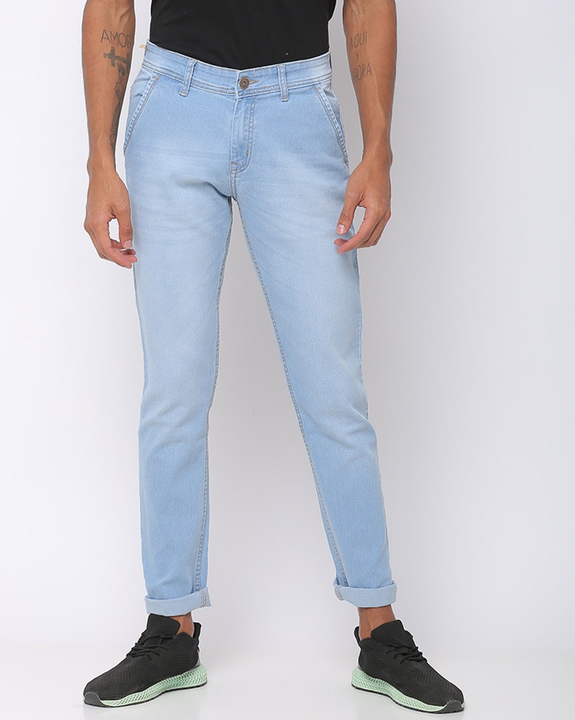 mens stonewash slim fit jeans