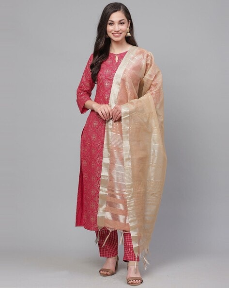 Printed Straight Kurta Set