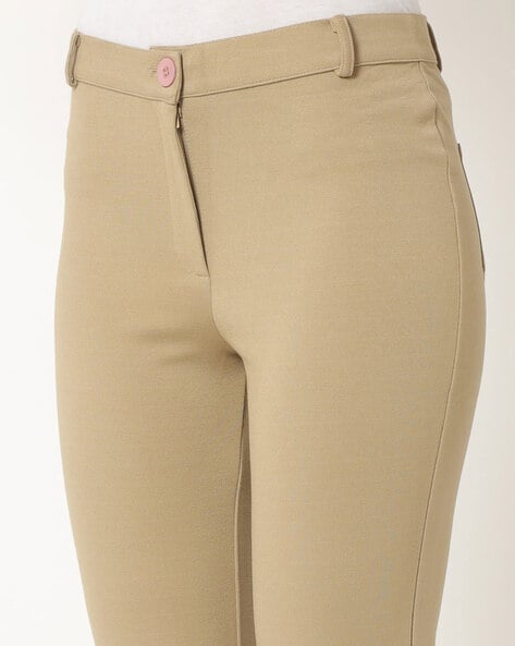 Flat-Front Trousers with Back Patch Pockets