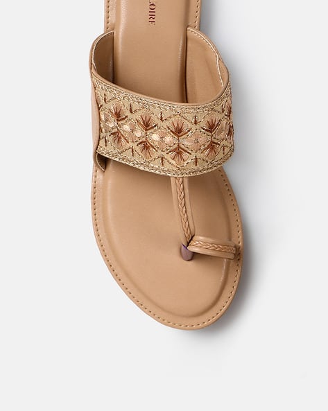 Embroidered Toe-Ring Flat Sandals (Image - 2)