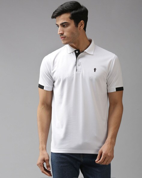 Textured Slim Fit Polo T-shirt