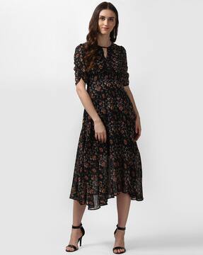 black printed frock
