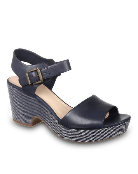 clarks navy blue heels
