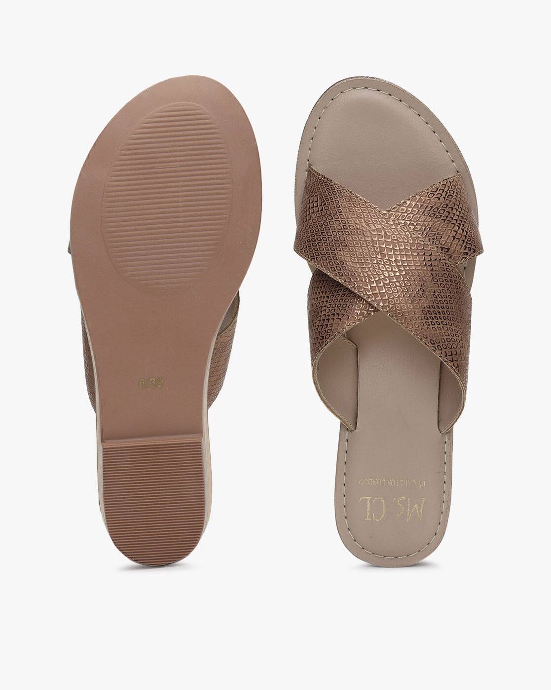 Buy Bronze Flat Sandals for Women by Carlton London Online