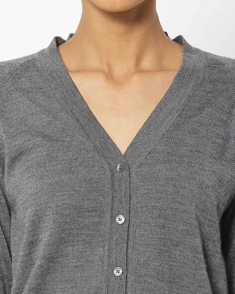 short sleeve gray cardigan